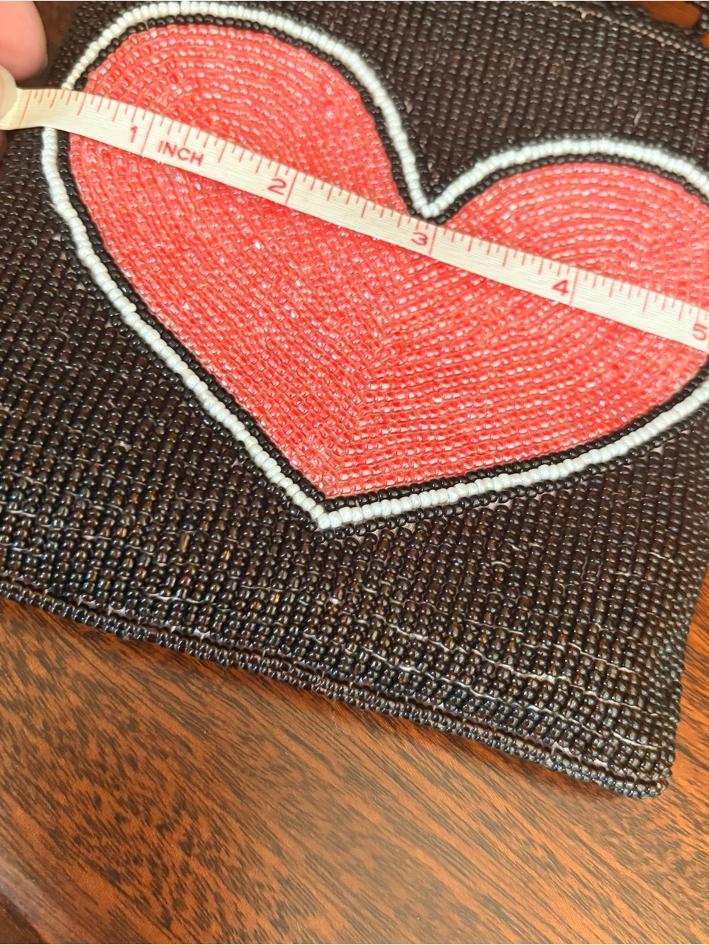Elissa Bloom Hand-Beaded Heart
Disco Bag - Black & Red - Great Condition! - Picture 7 of 9